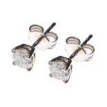 PAIR OF 18CT WHITE GOLD DIAMOND EARRINGS