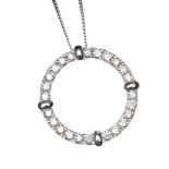 18CT WHITE GOLD DIAMOND 'CIRCLE OF LIFE' PENDANT AND CHAIN