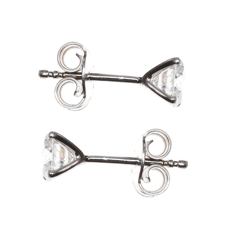 18CT WHITE GOLD DIAMOND EARRINGS - Image 2 of 2