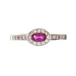 18CT GOLD RUBY AND DIAMOND RING