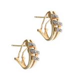 14CT GOLD HUGGIE DIAMOND-SET EARRINGS