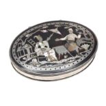 FRENCH 1750'S SILVER MOTHER OF PEARL MOUNTED PILL BOX