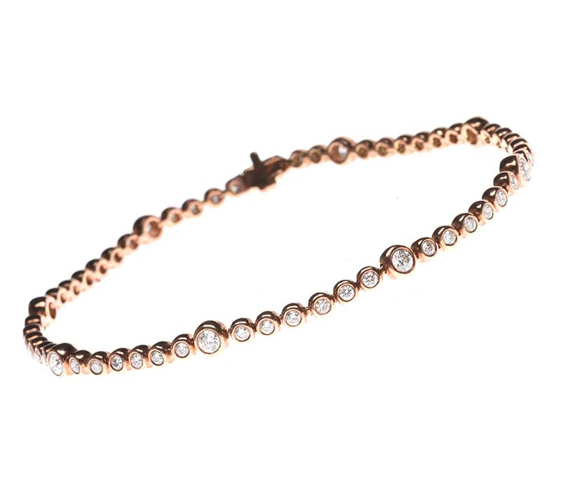 9CT ROSE GOLD DIAMOND BRACELET