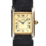 CARTIER 'TANK' SILVER GILT TANK WRIST WATCH