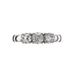 18CT GOLD THREE STONE DIAMOND RING