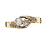 GOLD TWO STONE DIAMOND RING