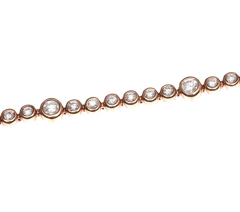 9CT ROSE GOLD DIAMOND BRACELET - Image 3 of 3