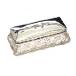 SILVER AND CUT GLASS TRINKET BOX