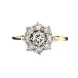 18CT GOLD DIAMOND CLUSTER RING