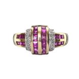 9CT GOLD RUBY AND DIAMOND RING