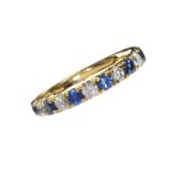 18CT GOLD SAPPHIRE AND DIAMOND RING