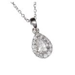 18CT WHITE GOLD DIAMOND NECKLACE