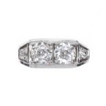 FRENCH ART DECO 18CT WHITE GOLD DIAMOND RING