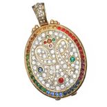 COLOURED STONE LOCKET