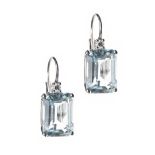 18CT WHITE GOLD AQUMARINE AND DIAMOND EARRINGS