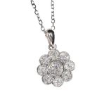 18CT WHITE GOLD DIAMOND NECKLACE