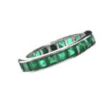 FRENCH PLATINUM EMERALD ETERNITY RING