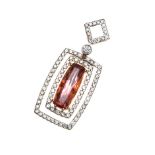 18CT GOLD DIAMOND AND GEM-SET PENDANT