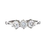 PLATINUM THREE STONE DIAMOND RING