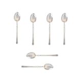 SET OF SIX SILVER COFFEE SPOONS