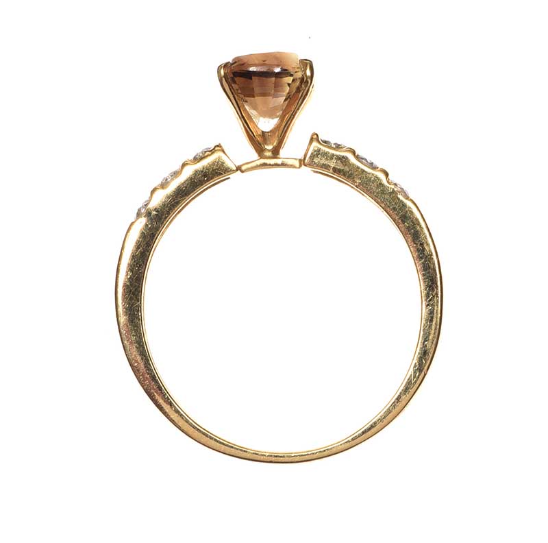 18CT GOLD SMOKEY QUARTZ AND DIAMOND RING - Image 3 of 3