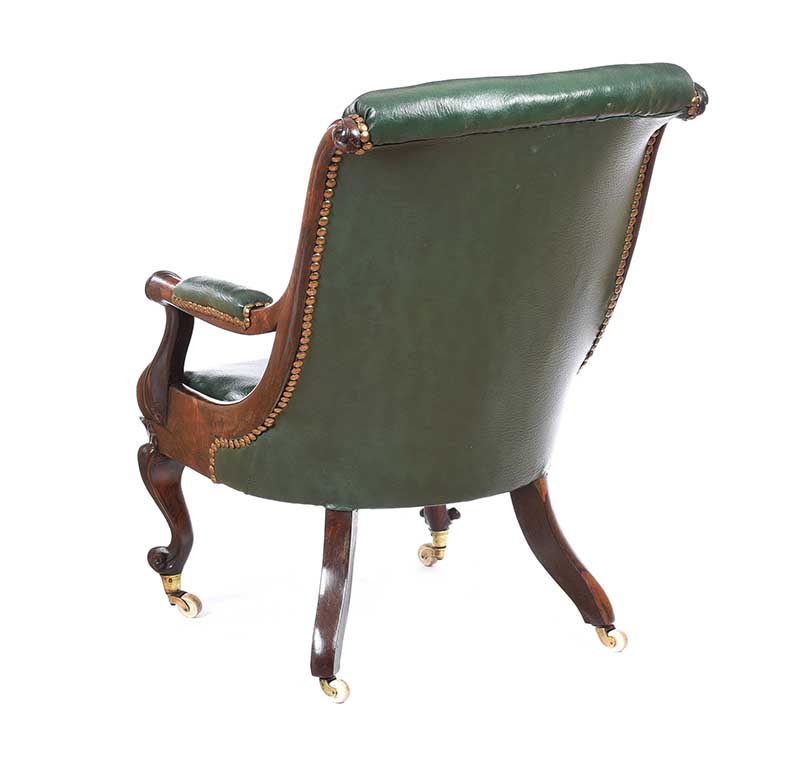 WILLIAM IV ROSEWOOD LIBRARY CHAIR - Image 6 of 6