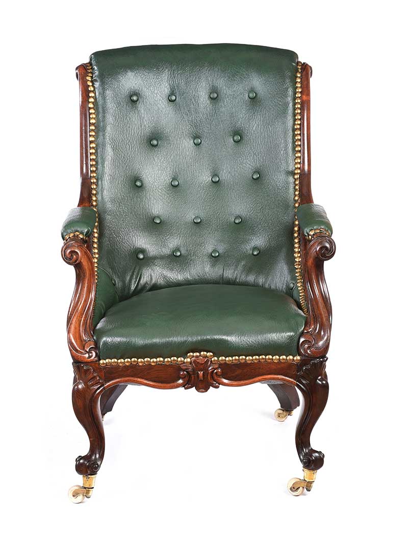 WILLIAM IV ROSEWOOD LIBRARY CHAIR - Image 4 of 6