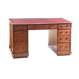 VICTORIAN MAHOGANY FIVE FOOT PEDESTAL DESK