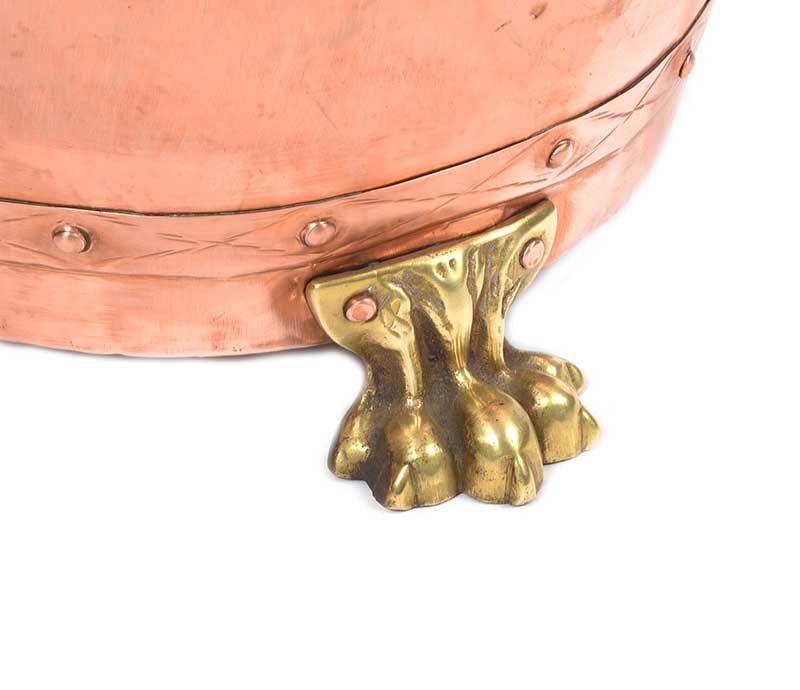 ANTIQUE COPPER & BRASS LOG BUCKET - Image 2 of 5