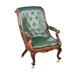 WILLIAM IV ROSEWOOD LIBRARY CHAIR