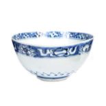 CHINESE LATE MING BLUE & WHITE BOWL