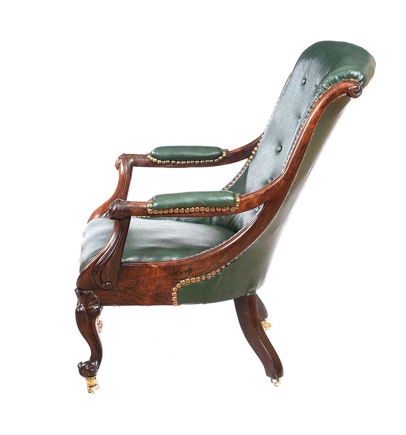 WILLIAM IV ROSEWOOD LIBRARY CHAIR - Image 5 of 6