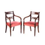 PAIR OF REGENCY MAHOGANY ARMCHAIRS