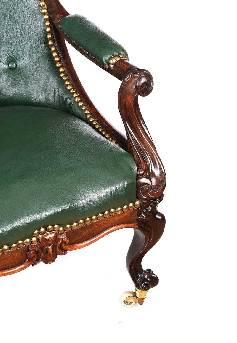 WILLIAM IV ROSEWOOD LIBRARY CHAIR - Image 2 of 6