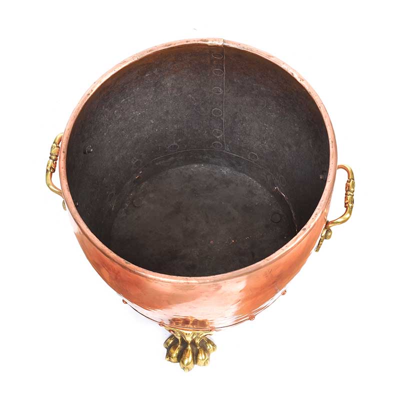 ANTIQUE COPPER & BRASS LOG BUCKET - Image 5 of 5