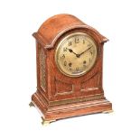 VICTORIAN OAK AND BRASS BRACKET CLOCK