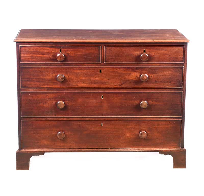 GEORGIAN MAHOGANY CHEST OF DRAWERS - Image 4 of 6