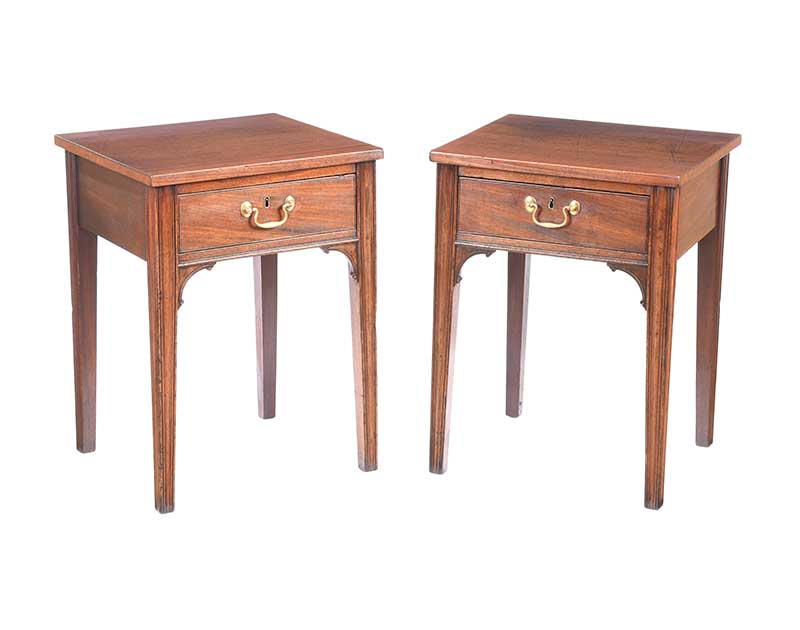 PAIR OF ANTIQUE MAHOGANY LAMP TABLES