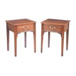 PAIR OF ANTIQUE MAHOGANY LAMP TABLES