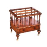 VICTORIAN WALNUT MUSIC CANTERBURY/ MAGAZINE RACK