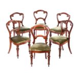 SET OF SIX VICTORIAN BALLOON BACK DINING ROOM CHAIRS