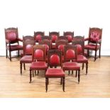 SET OF SIXTEEN VICTORIAN DINING ROOM CHAIRS