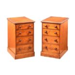 PAIR OF VICTORIAN WALNUT BEDSIDE PEDESTALS