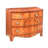 GEORGIAN MAHOGANY BOW FRONT CHEST OF DRAWERS