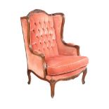 FRENCH STYLE BUTTON BACK ARMCHAIR