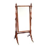 REGENCY MAHOGANY CHEVAL MIRROR