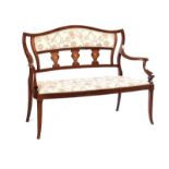 EDWARDIAN INLAID PARLOUR SETTEE