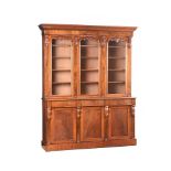 VICTORIAN MAHOGANY THREE DOOR BOOKCASE