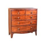 REGENCY MAHOGANY BOW FRONT CHEST OF DRAWERS