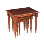 MAHOGANY NEST OF THREE TABLES